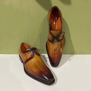 Mezlan shoes tan leather calf Oxford lace up size 11